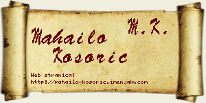 Mahailo Kosorić vizit kartica